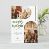 Kerstfoto van de Merry & Bright Dual Arch-reeks Feestdagenkaart (Staand voorkant)