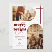 Kerstfoto van de Merry & Bright Dual Arch-reeks Feestdagenkaart (Voorkant)