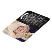 Kerstfoto van Elegant modern Chalkboard Magneet (Linkerzijde)