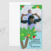 Kerstfoto van gedecorbeerde palmbomen (Voorkant / Achterkant)