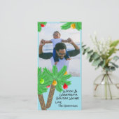 Kerstfoto van gedecorbeerde palmbomen (Staand voorkant)