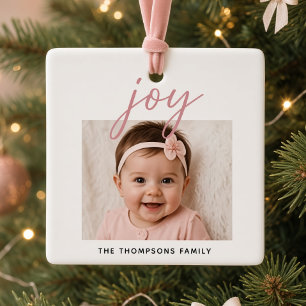 Kerstfoto van gepersonaliseerde babyfoto keramisch ornament