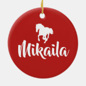 kerstfoto van Giddy Up Jingle Horse Keramisch Ornament (Achterkant)
