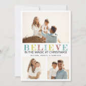 Kerstfoto van hedendaagse "GELOVEN" Feestdagenkaart (Voorkant)