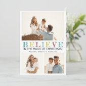 Kerstfoto van hedendaagse "GELOVEN" Feestdagenkaart (Staand voorkant)