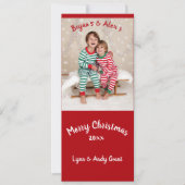 Kerstfoto van het gezin feestdagenkaart (Voorkant)