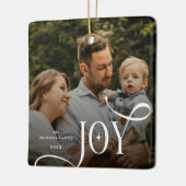 Kerstfoto van het Joy-gezin Keramisch Ornament (Links)