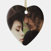 Kerstfoto van het paar Keepsake Keramisch Ornament (Rechts)