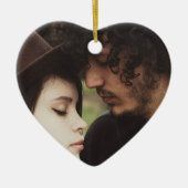 Kerstfoto van het paar Keepsake Keramisch Ornament (Voorkant)