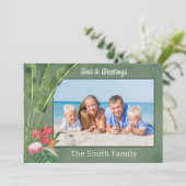 Kerstfoto van het strand feestdagenkaart (Staand voorkant)