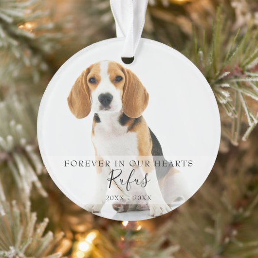Kerstfoto van huisdierhond of kat als herinnering ornament (Boom)
