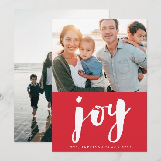 kerstfoto van JOY Red Label Feestdagenkaart (Voorkant / Achterkant)
