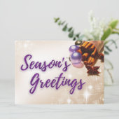 Kerstfoto van kaneel en Paars glitter (Staand voorkant)