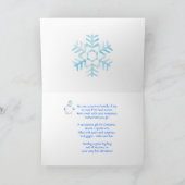 Kerstfoto van kleinkind met sneeuwman kaart (Binnen)