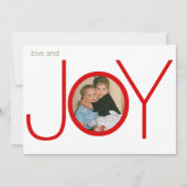 Kerstfoto van Love & Joy Merry Feestdagenkaart (Voorkant)