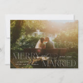 kerstfoto van Merry en Pas getrouwd Feestdagenkaart (Voorkant)