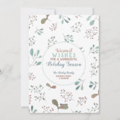 Kerstfoto van Merry Winter Woodland Feestdagenkaart (Achterkant)
