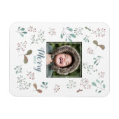 Kerstfoto van Merry Winter Woodland Magneet (Horizontaal)