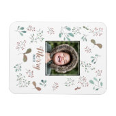 Kerstfoto van Merry Winter Woodland Magneet (Horizontaal)