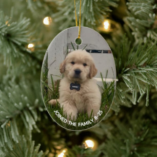 Kerstfoto van mijn hond keramisch ornament