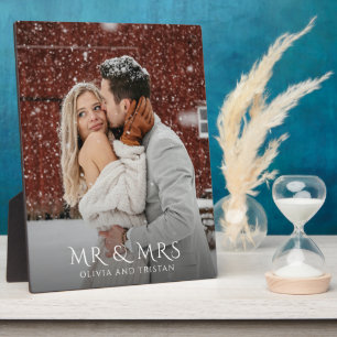 Kerstfoto van mijnheer en mevrouw fotoplaat