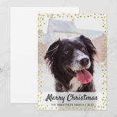 Kerstfoto van Modern Gold Snow Feestdagenkaart (Voorkant / Achterkant)