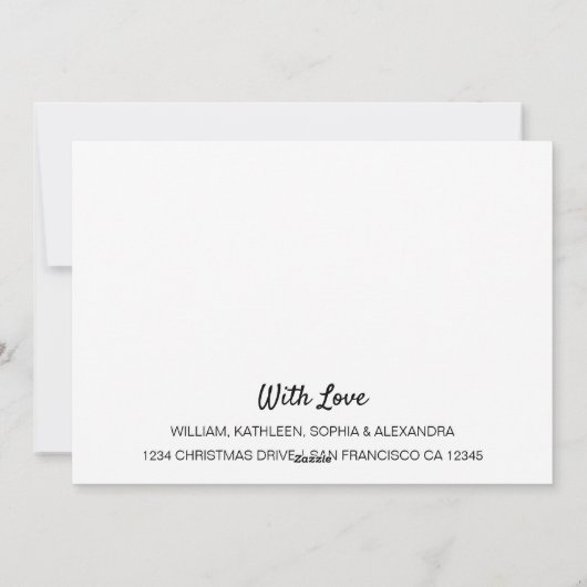 Kerstfoto van Modern Gold Snow Feestdagenkaart (Achterkant)