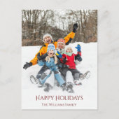 kerstfoto van moderne familie Festive Feestdagenkaart (Voorkant)