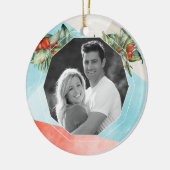 Kerstfoto van moderne Waterverf Keramisch Ornament (Links)