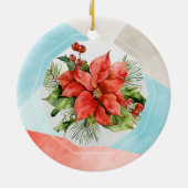 Kerstfoto van moderne Waterverf Keramisch Ornament (Achterkant)