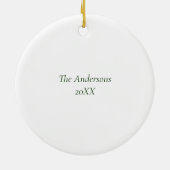 Kerstfoto van mooie rode en groene Waterverf Keramisch Ornament (Achterkant)