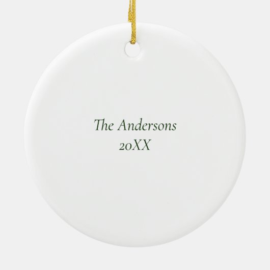 Kerstfoto van mooie rode en groene Waterverf Keramisch Ornament (Achterkant)