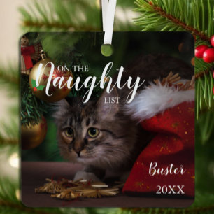 kerstfoto van Naughty List Metalen Ornament