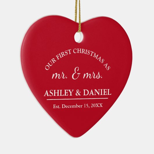 Kerstfoto van onze eerste kerstvakantie als meneer keramisch ornament (Rechts)