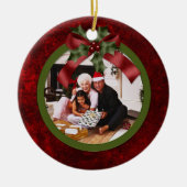 Kerstfoto van Ornament Red en Green Holly Bow (Voorkant)