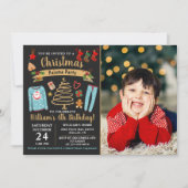 kerstfoto van Pajama Party Boy Birthday Kaart (Voorkant)