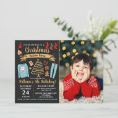 kerstfoto van Pajama Party Boy Birthday Kaart (Staand voorkant)