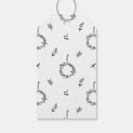 Kerstfoto van pasgehuwden Merry & Married Cadeaulabel (Achterkant)