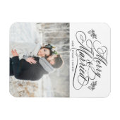 Kerstfoto van pasgetrouwden magneet (Horizontaal)