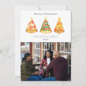 Kerstfoto van pizzafamilie feestdagenkaart (Voorkant)