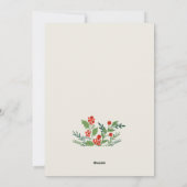 kerstfoto van Poinsettia Greenery Feestdagenkaart (Achterkant)