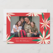  kerstfoto van Poinsettias Feestdagenkaart (Voorkant)
