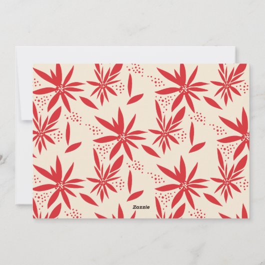  kerstfoto van Poinsettias Feestdagenkaart (Achterkant)