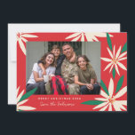 kerstfoto van Poinsettias Feestdagenkaart<br><div class="desc">Aanpassen met uw groet of bericht voor de feestdagen. Origineel lijst van Becky Nimoy. Voeg een foto op de achterkant of een bericht toe. Patroon kan indien gewenst worden verwijderd</div>