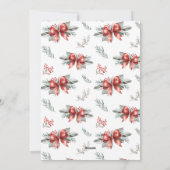 Kerstfoto van Red Bow Feestdagenkaart (Achterkant)