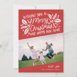 kerstfoto van Red  Holly Feestdagenkaart