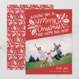kerstfoto van Red  Holly Feestdagenkaart