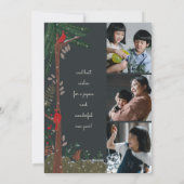 kerstfoto van rode kardinaalboom feestdagenkaart (Achterkant)