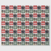  kerstfoto van rood en groen  cadeaupapier (Vlak)