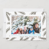 kerstfoto van Rustic Pine Branch Feestdagenkaart (Voorkant)